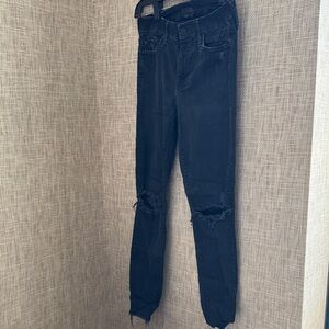 MOTHER Women's Black Distressed Skinny Jeans